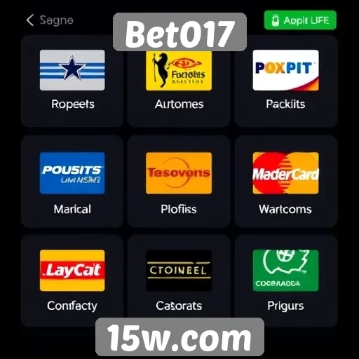 Métodos de pagamento disponíveis no Bet017